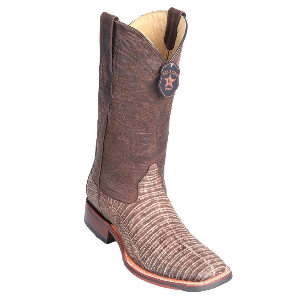 Los Altos Men's Lizard Square Toe Cowboy Boots