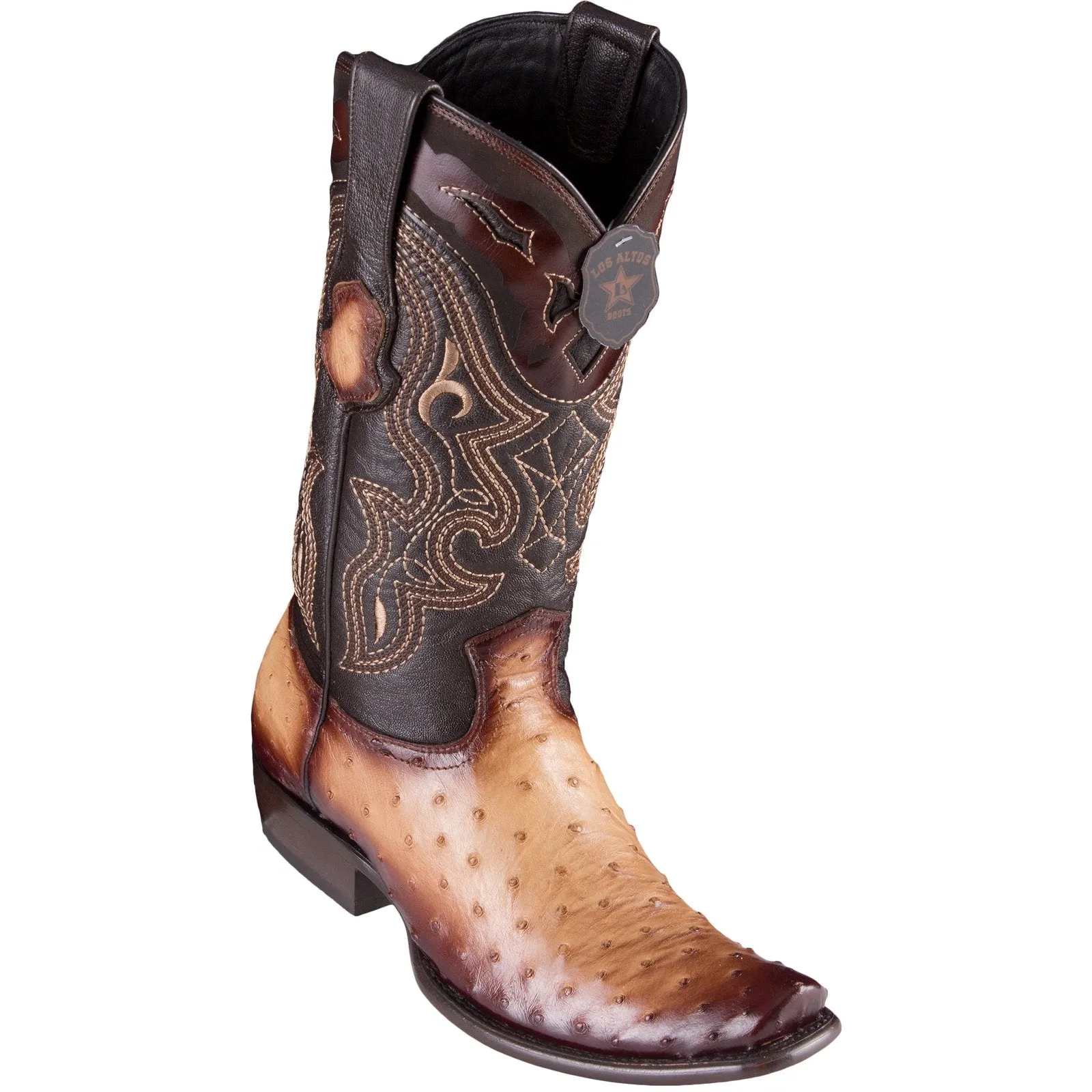 Los Altos Men's Ostrich Faded Oryx Cowboy Boots - H79 Dubai Toe