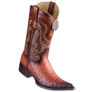 Los Altos Ostrich Faded Cognac Pointed Toe Cowboy Boots