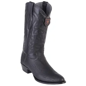 Los Altos Shark R-Toe Black Cowboy Boots