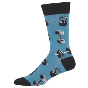 Men's Do You Even Lift Bro? Crew Sock -Blue