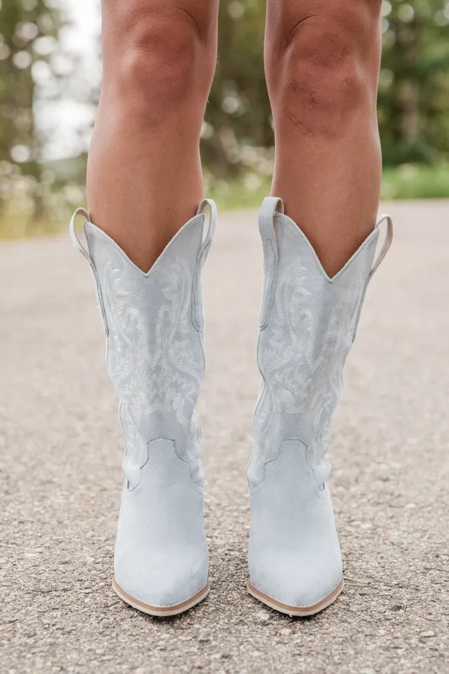 Merle Light Dusty Blue Western Boots