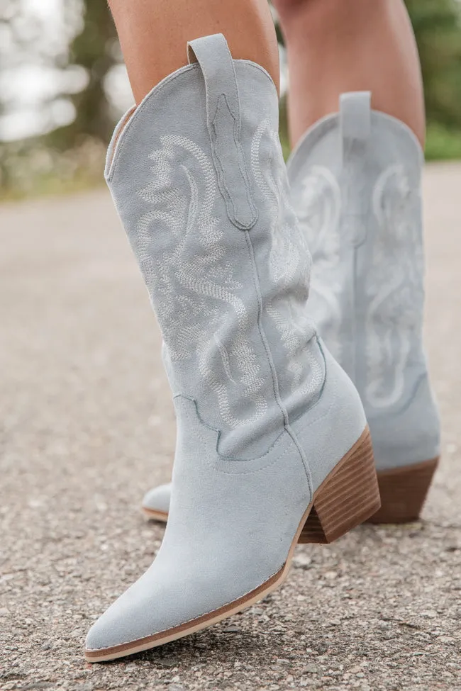 Merle Light Dusty Blue Western Boots