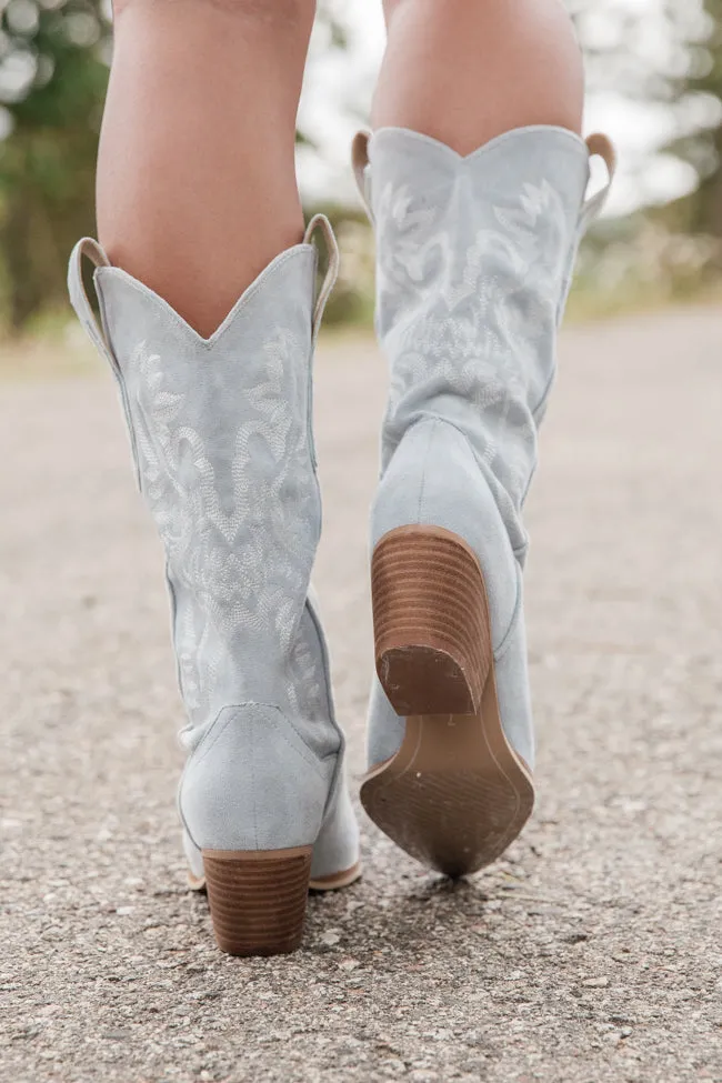 Merle Light Dusty Blue Western Boots