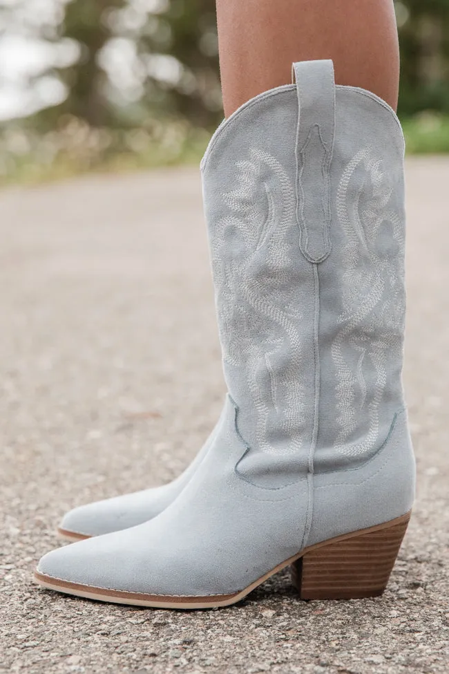 Merle Light Dusty Blue Western Boots