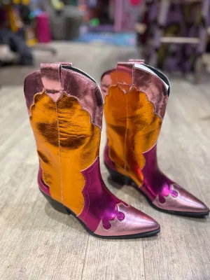 Metallic Cowboy Boots By Daisy Street