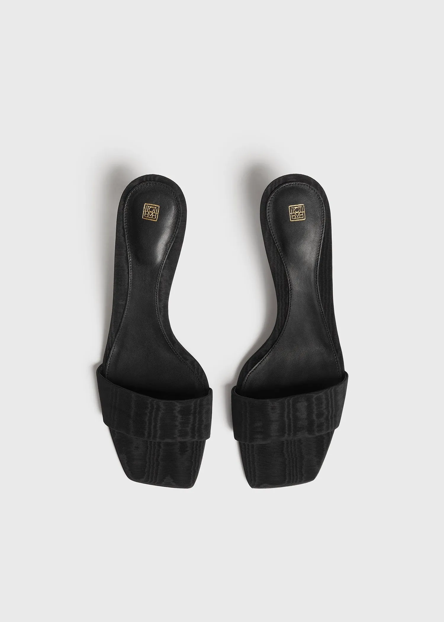 Moiré mule sandals black