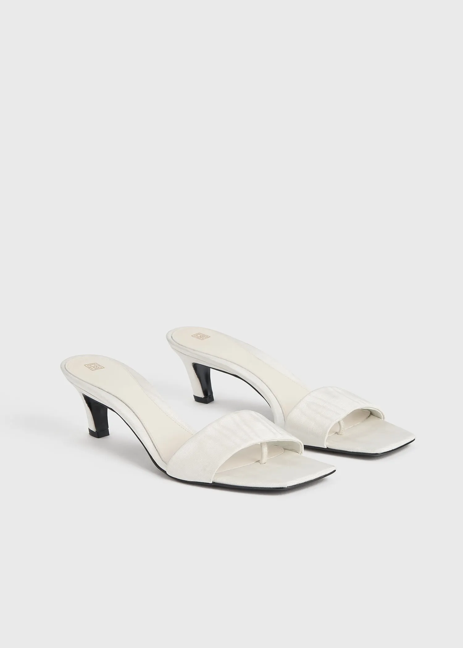 Moiré mule sandals off-white