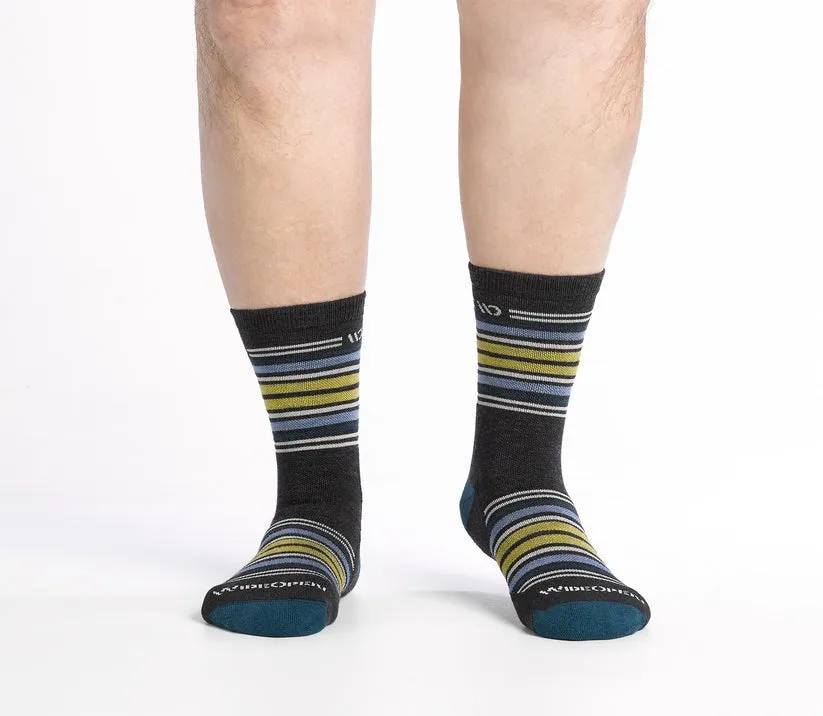 Multi Stripe Cushioned Micro Crew Socks