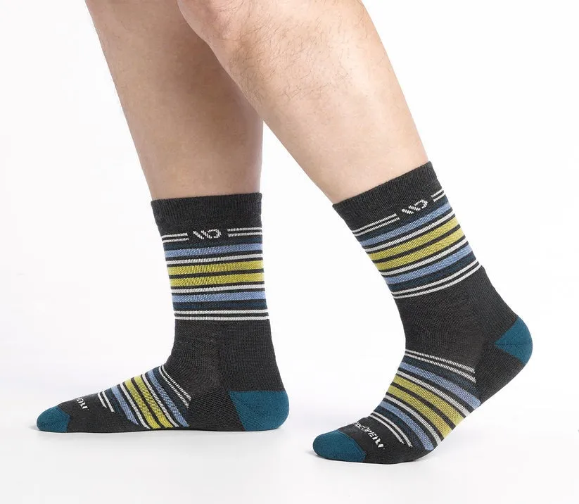 Multi Stripe Cushioned Micro Crew Socks