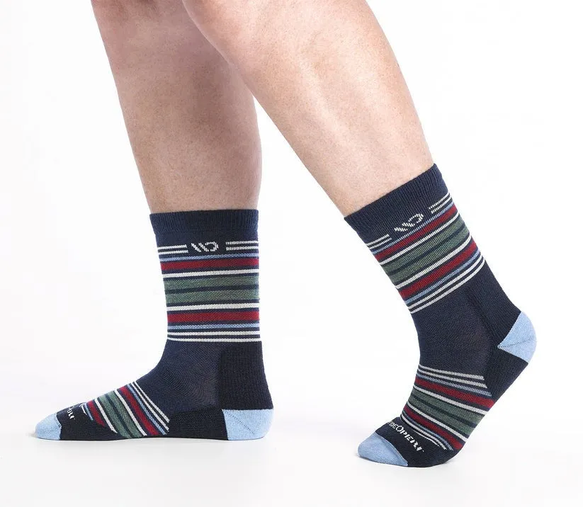 Multi Stripe Cushioned Micro Crew Socks