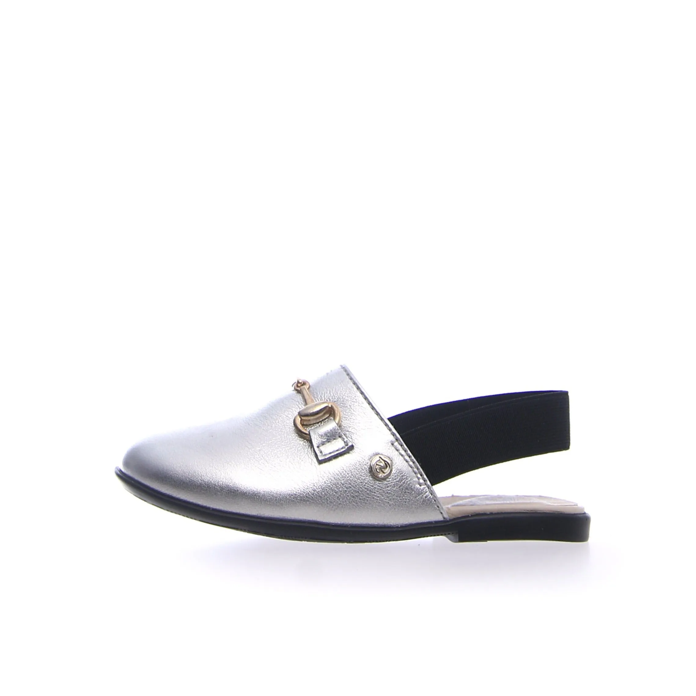 Naturino Girl's Vieste Sling Back Mule Shoe, Silver