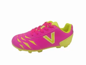 New Victor Sierra Kids Cattura MD Jr Soccer Shoes Size 4 - Pink/Yellow