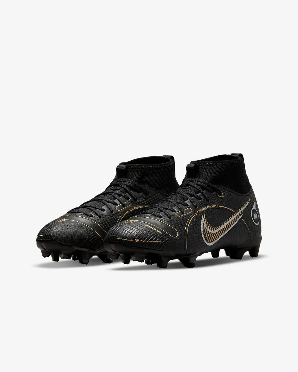 Nike JR Superfly 8 Academy FG-MG - Black-Silver-Gold