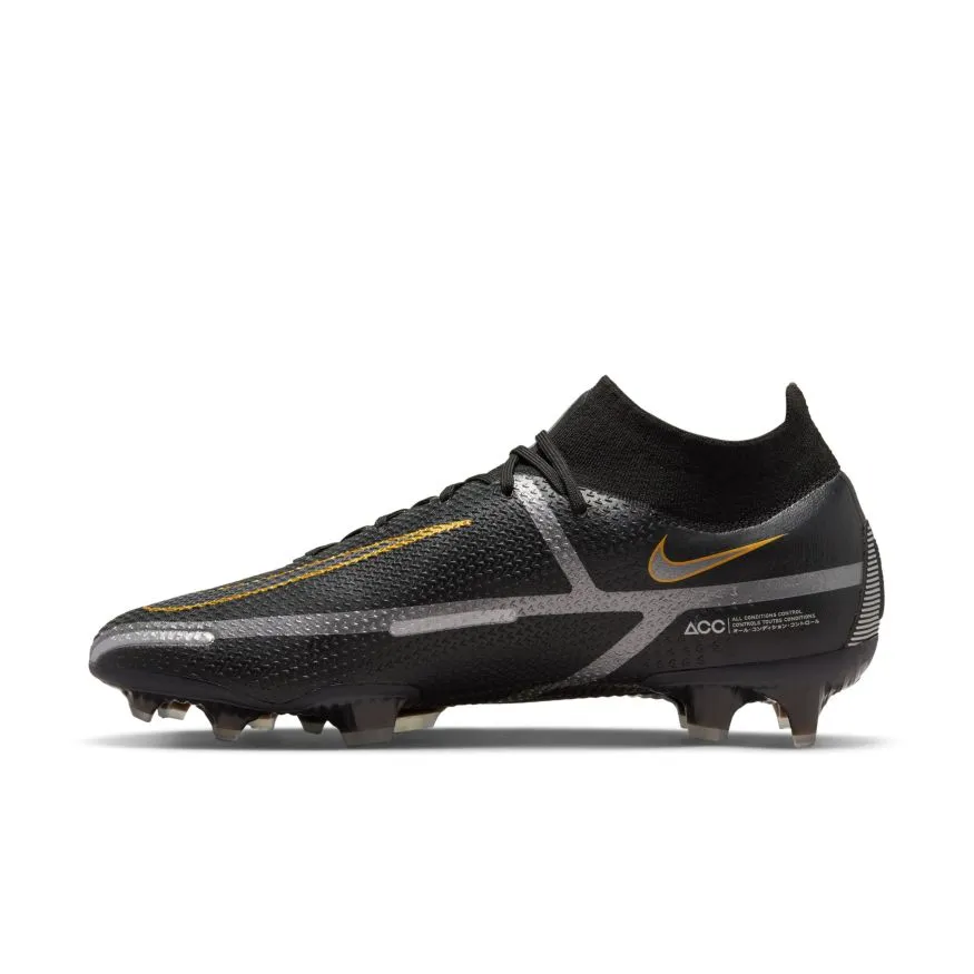 Nike Phantom GT2 Elite FG-BLACK/MTLC DARK GREY-METALLIC GOLD