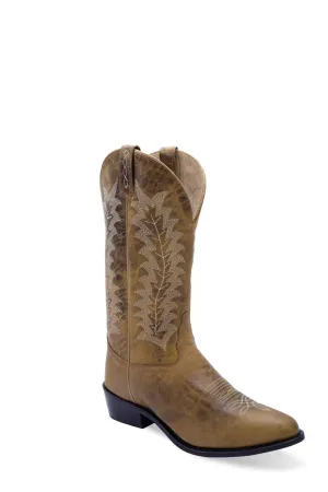 Old West Mens Western Burnt Tan Leather Cowboy Boots 10 D