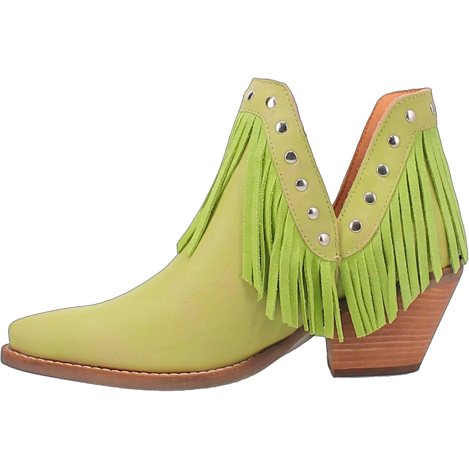 Online Exclusive | Dingo | Fine N' Dandy Cowboy Booties in Lime**PREORDER