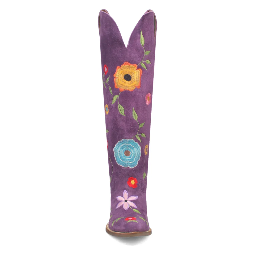 Online Exclusive | Dingo | Flower Power Suede Boot in Purple **PREORDER