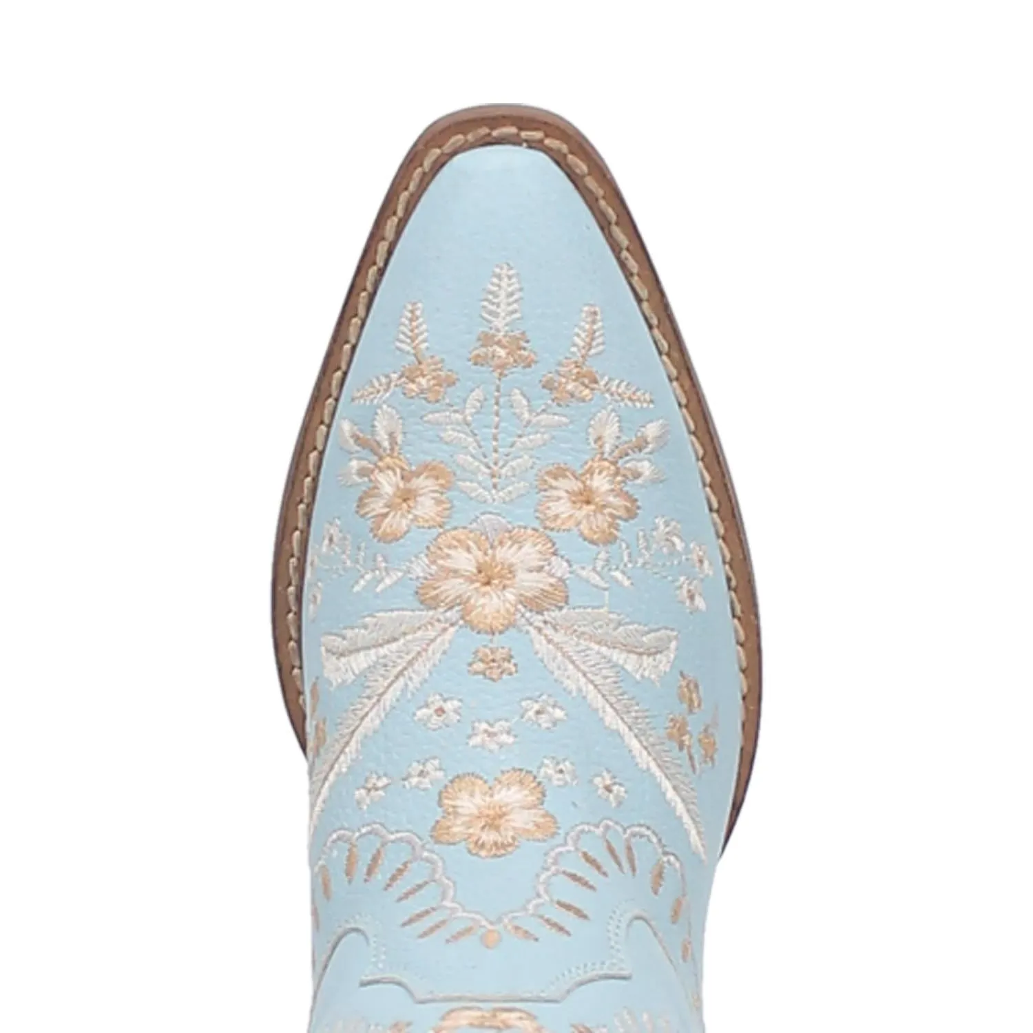 Online Exclusive | Dingo | Primrose Leather Floral Stitch Bootie in Blue  **PREORDER