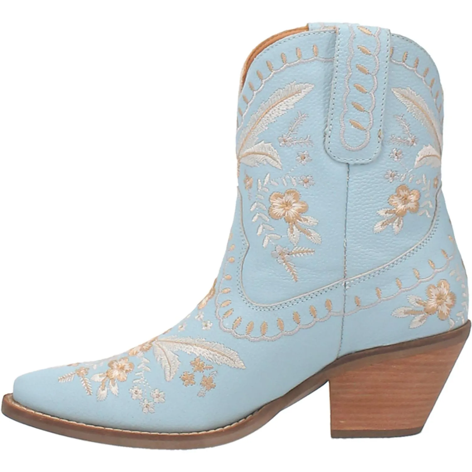 Online Exclusive | Dingo | Primrose Leather Floral Stitch Bootie in Blue  **PREORDER