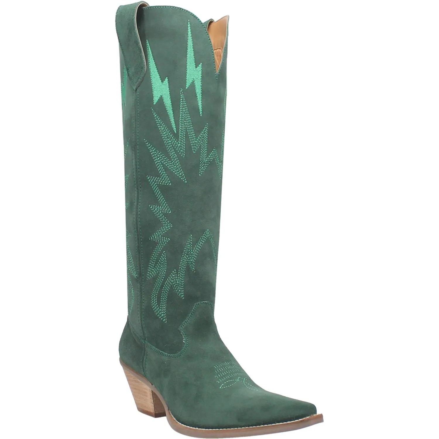 Online Exclusive | Dingo | Thunder Road Suede Leather Cowboy Boots in Green **PREORDER