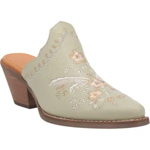 Online Exclusive | Dingo | Wildflower Leather Floral Stitch Mule Bootie in Mint Green **PREORDER