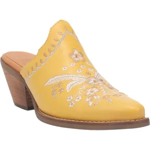 Online Exclusive | Dingo | Wildflower Leather Floral Stitch Mule Bootie in Yellow **PREORDER