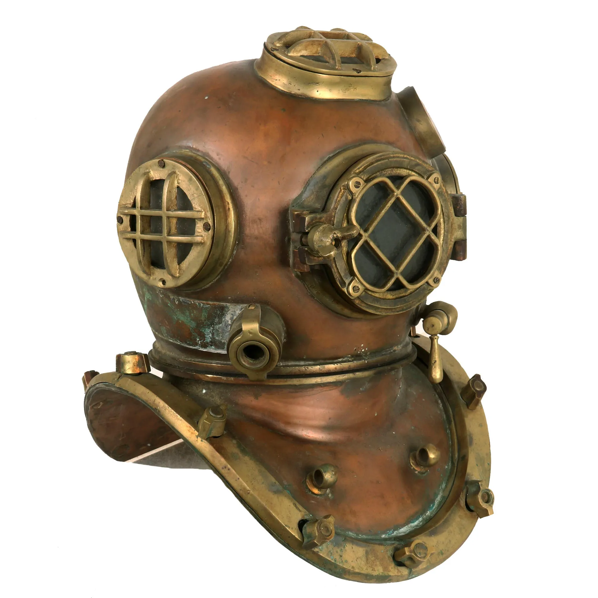 Original U.S. Pre-WWII Mark V Diving Suit & Bronze Toe Diving Boots by A. Schrader’s Son Inc. & Replica Diver’s Helmet