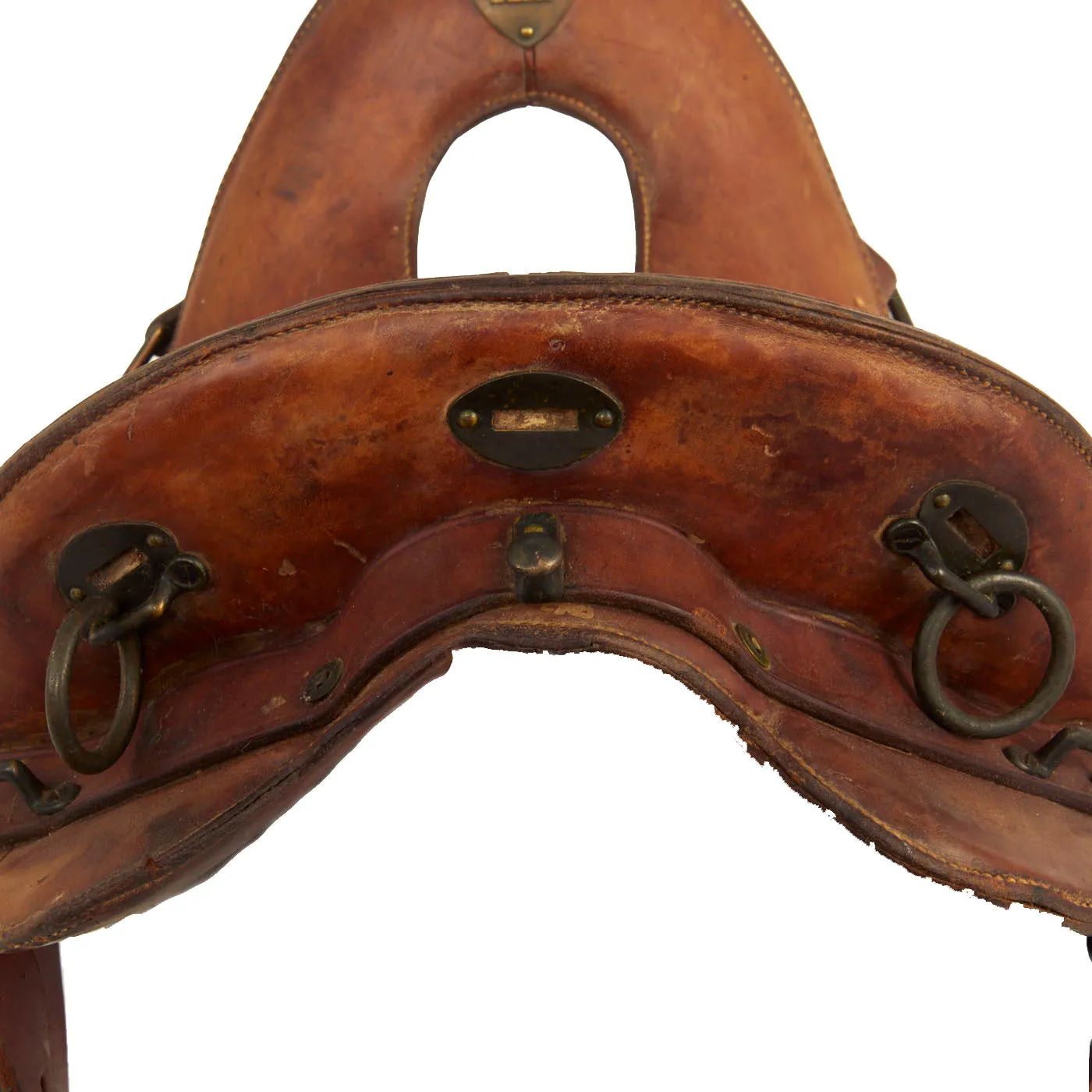 Original U.S. WWI 11 Inch McClellan Style Saddle with Stirrups & Quarter Straps by Rock Island Arsenal - Dated 1917