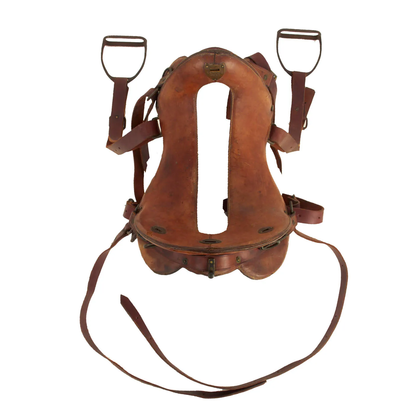 Original U.S. WWI 11 Inch McClellan Style Saddle with Stirrups & Quarter Straps by Rock Island Arsenal - Dated 1917