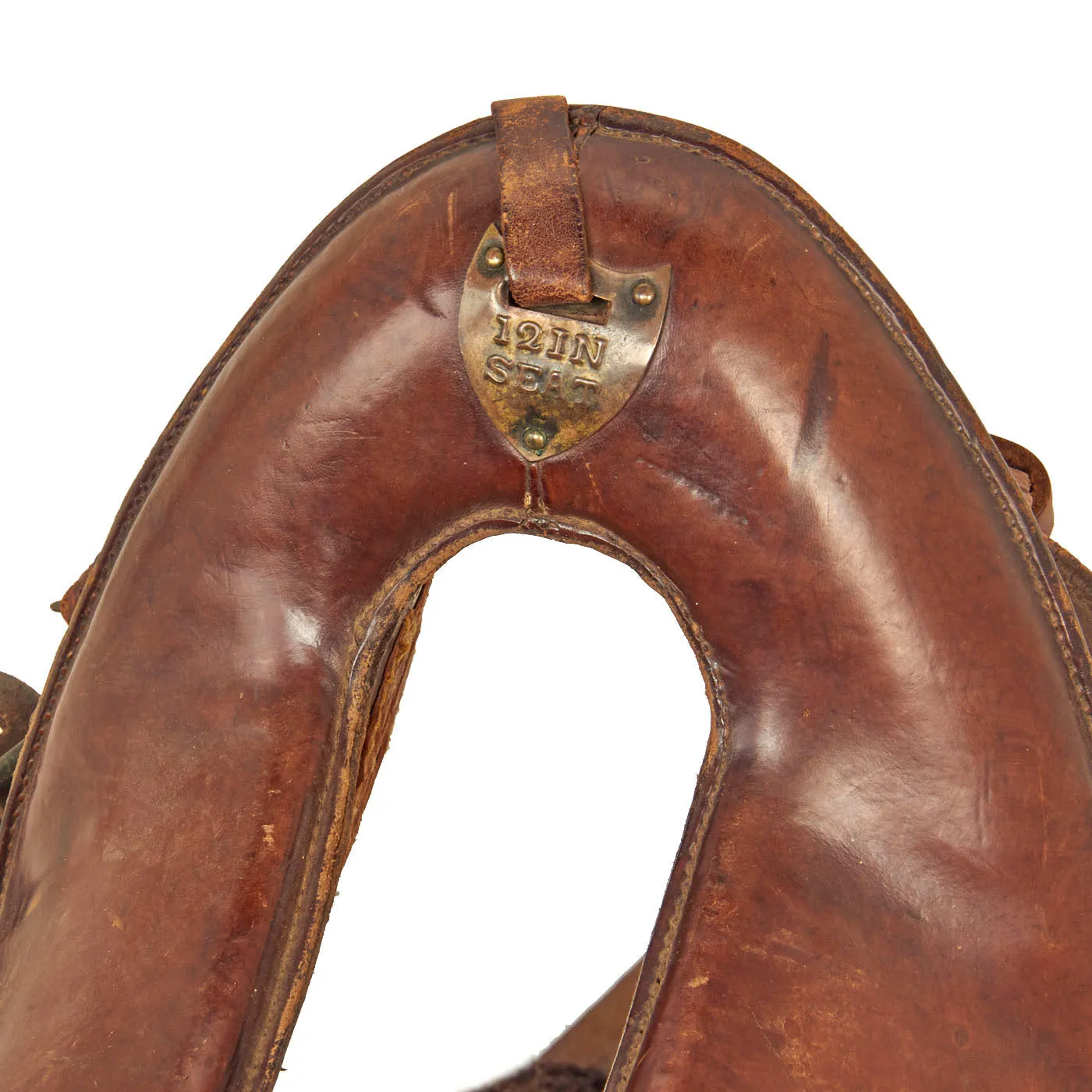 Original U.S. WWI 12 Inch Cavalry McClellan Style Saddle with Stirrups & Cinch Strap