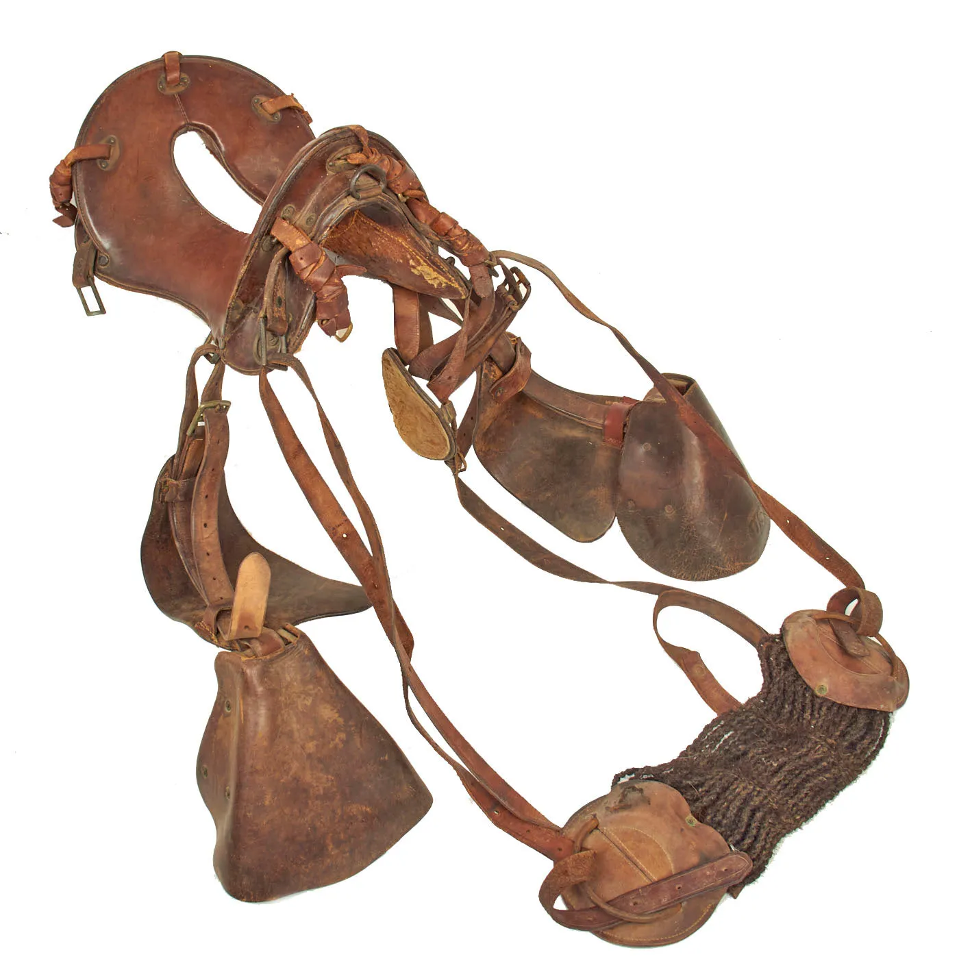 Original U.S. WWI 12 Inch Cavalry McClellan Style Saddle with Stirrups & Cinch Strap