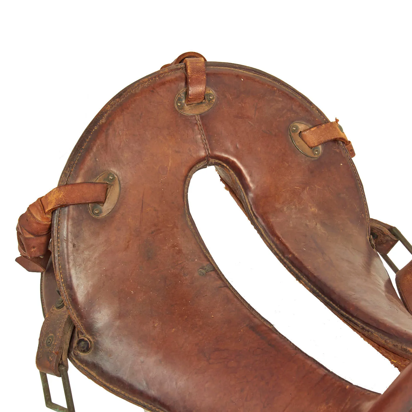 Original U.S. WWI 12 Inch Cavalry McClellan Style Saddle with Stirrups & Cinch Strap