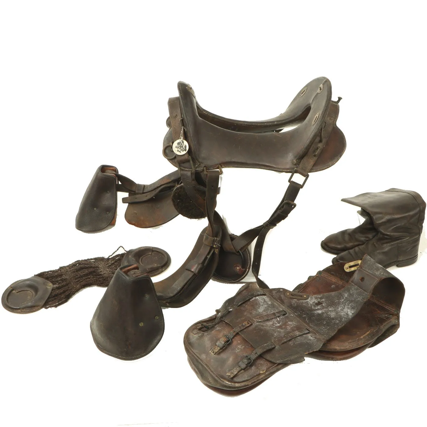 Original U.S. WWI 1918 Cavalry McClellan Saddle with Saddle Bags and Boots