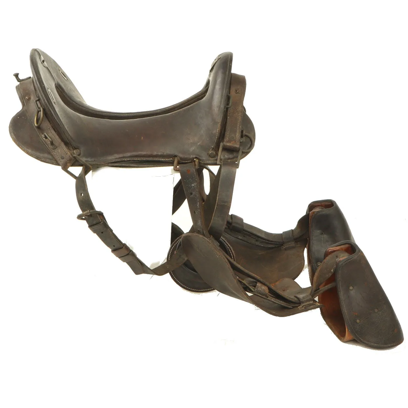 Original U.S. WWI 1918 Cavalry McClellan Saddle with Saddle Bags and Boots