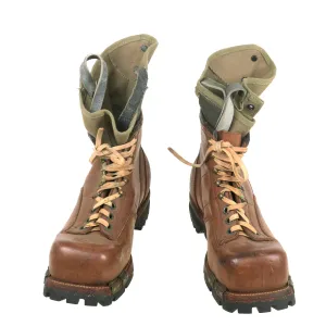 Original U.S. WWII Army Size 8½ D Ski Mountain Boots by A. Sandler Co. - Dated 1943 with Gaiters