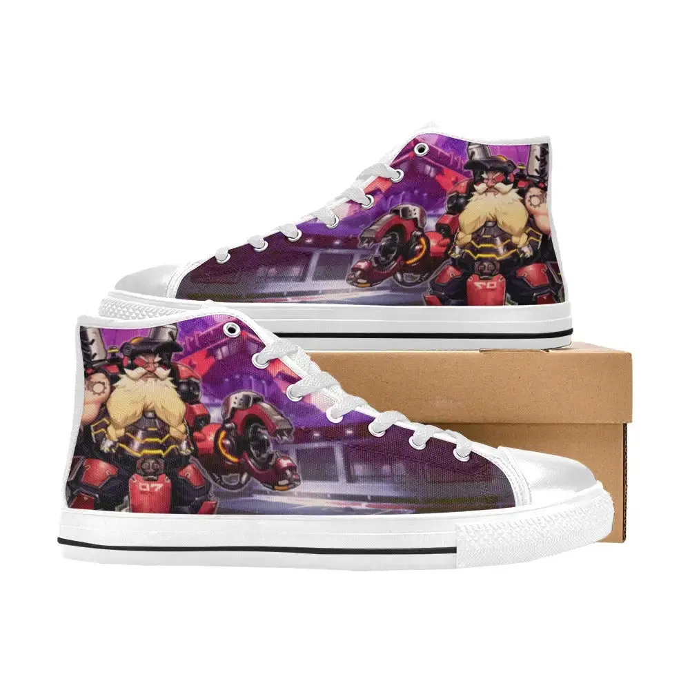 Overwatch Shoes , Overwatch Torbjorn Shoes High Top Sneakers for Kids and Adults