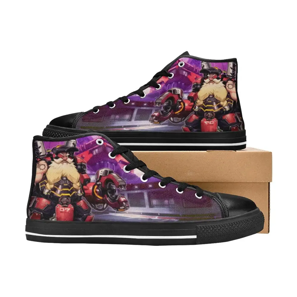 Overwatch Shoes , Overwatch Torbjorn Shoes High Top Sneakers for Kids and Adults