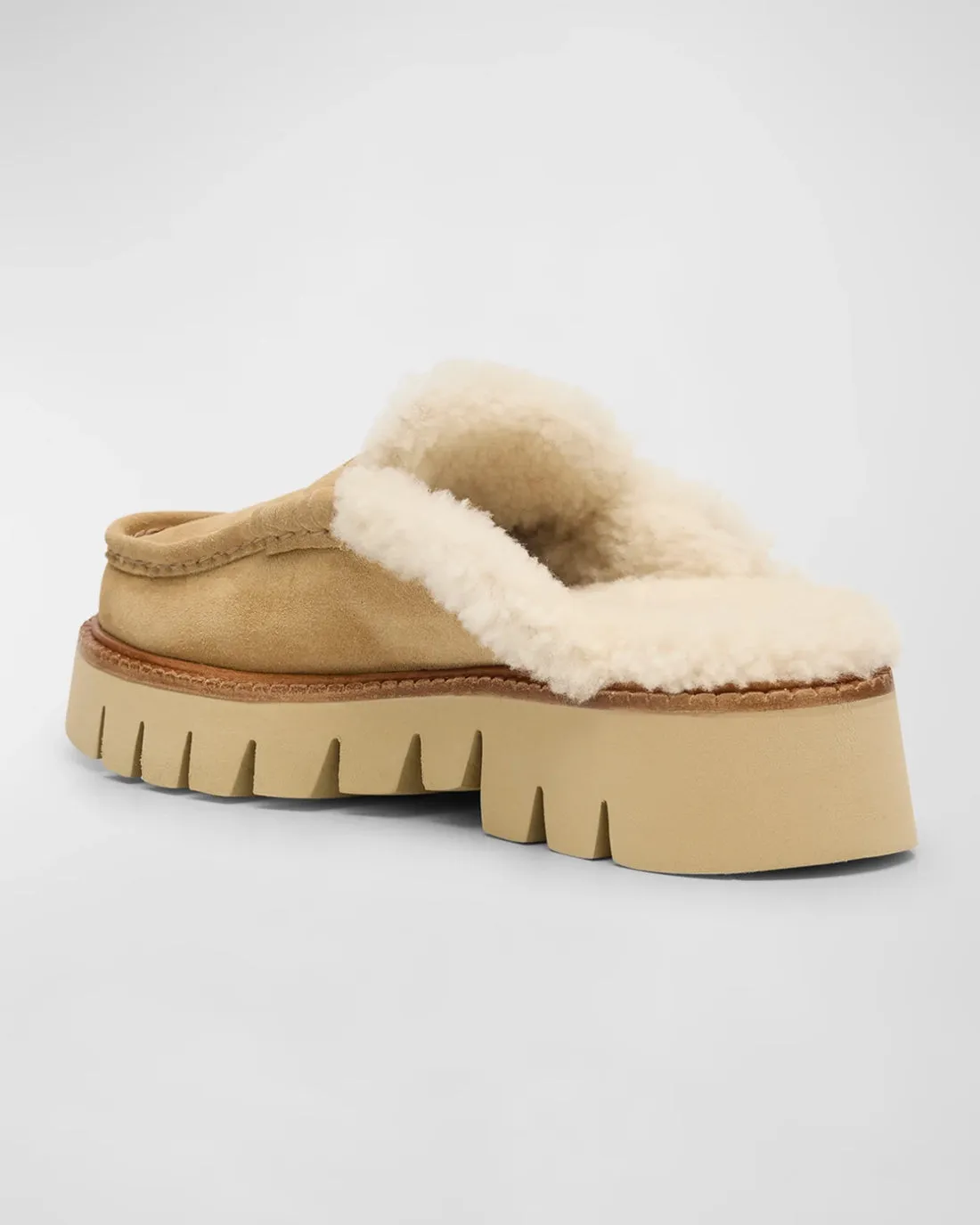 Pedro Garcia - Savy Suede Shearling Loafer Mules in Rope