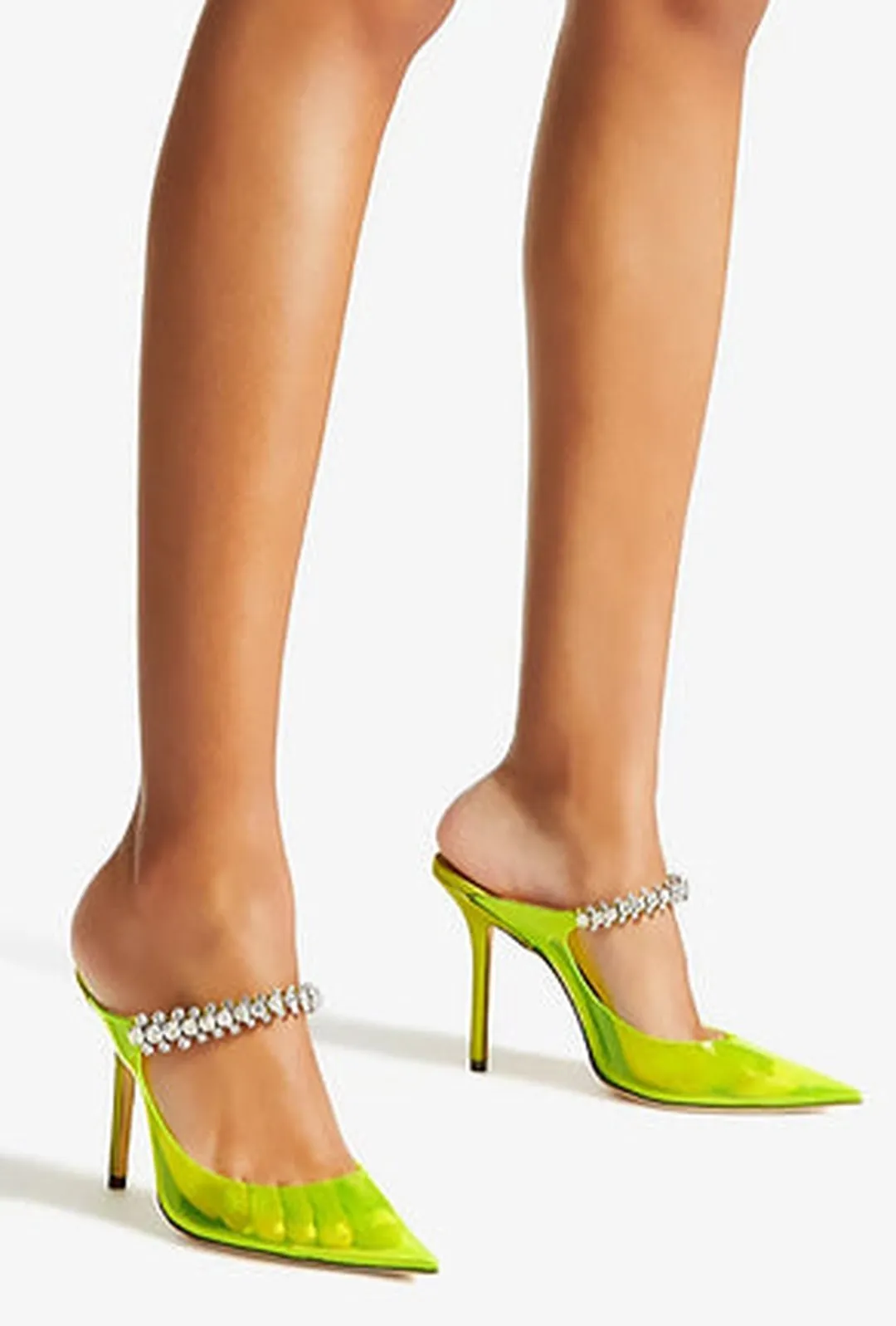 PERLLA - RHINESTONE TRANSPARENT MULE