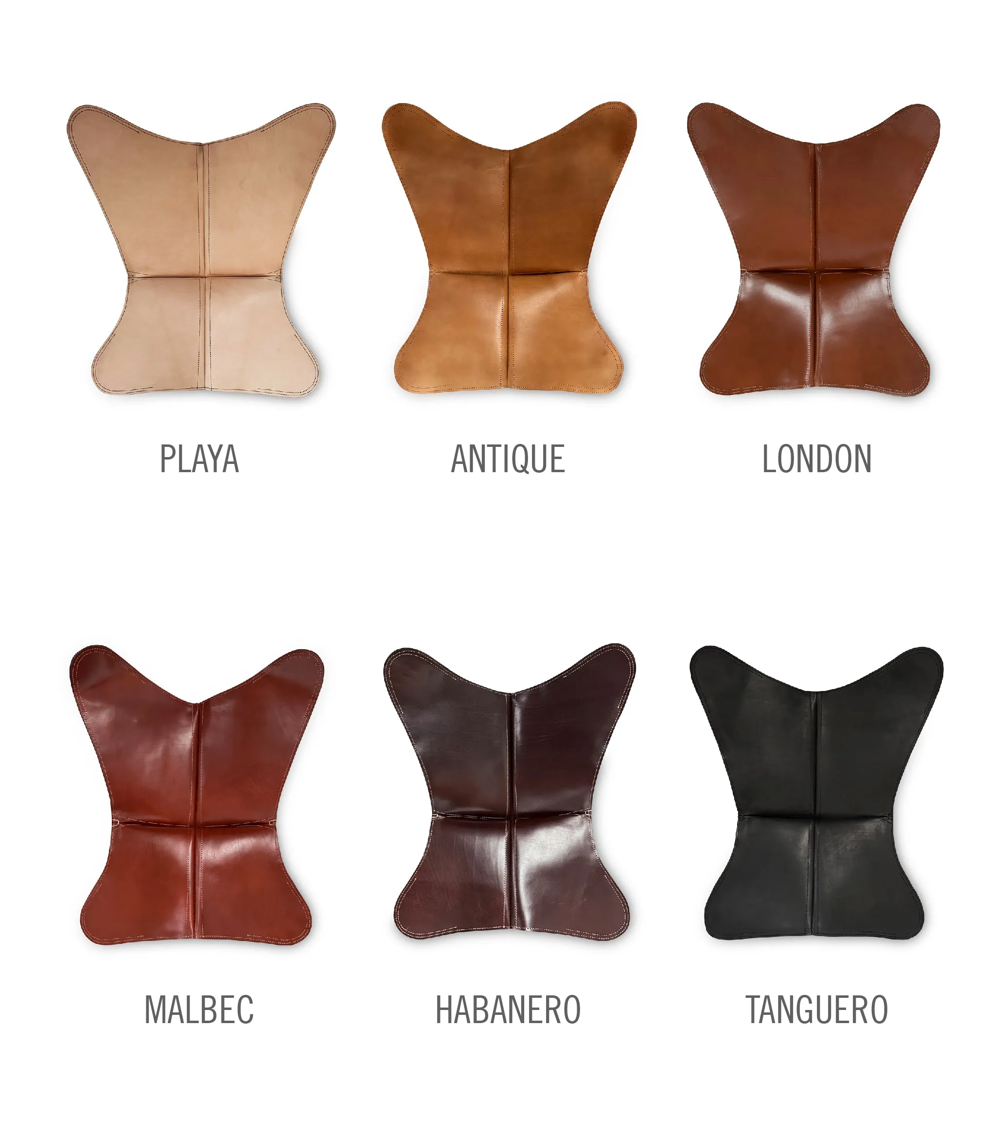 POLO LEATHER COVERS (6,4 MM THICKNESS) FOR BUTTERFLY CHAIRS