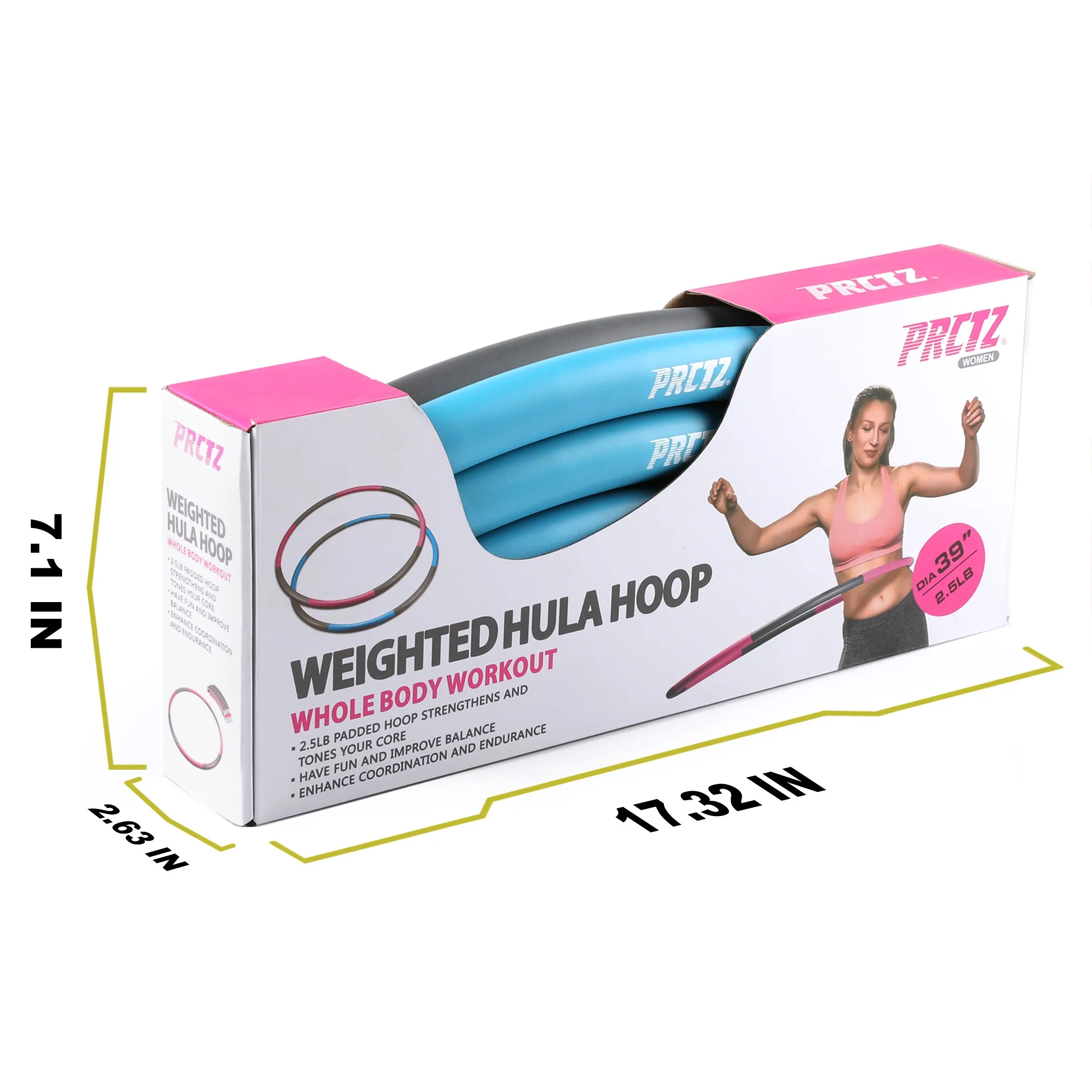 PRCTZ 2.5lb Fitness Weighted Hula Hoop