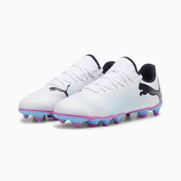 PUMA Future 7 Play FG/AG Junior Soccer Cleats 107734 01 WHITE/BLACK/PINK