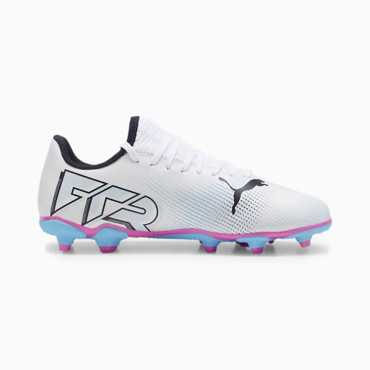 PUMA Future 7 Play FG/AG Junior Soccer Cleats 107734 01 WHITE/BLACK/PINK