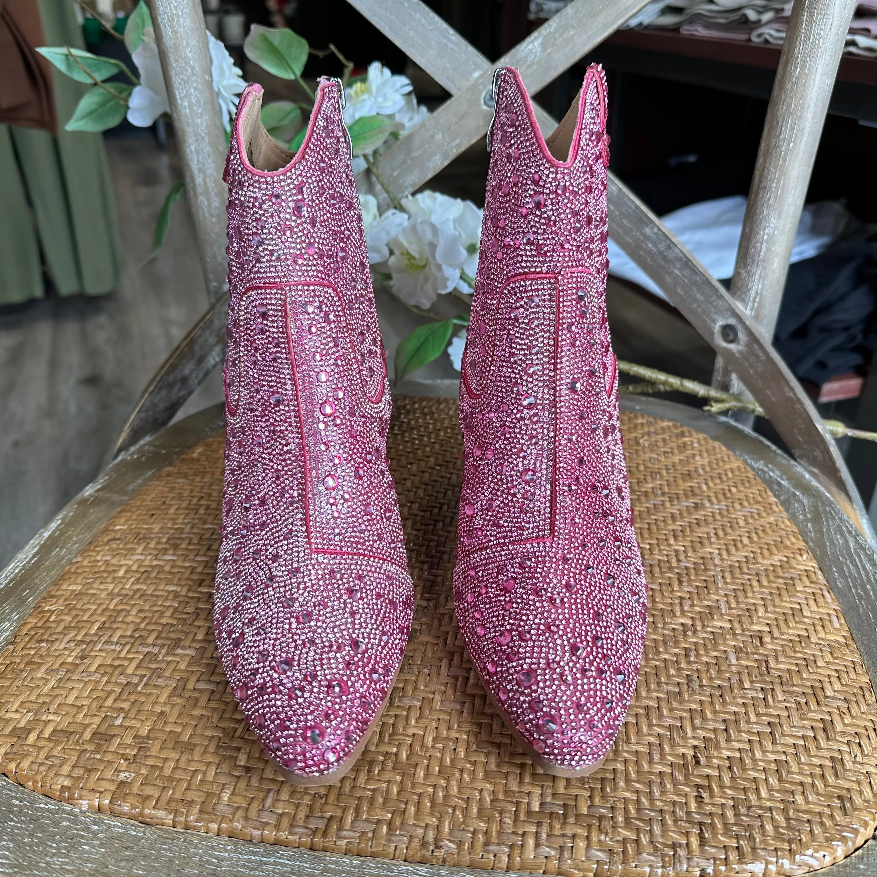 "Alice" Rhinestone Western Bootie