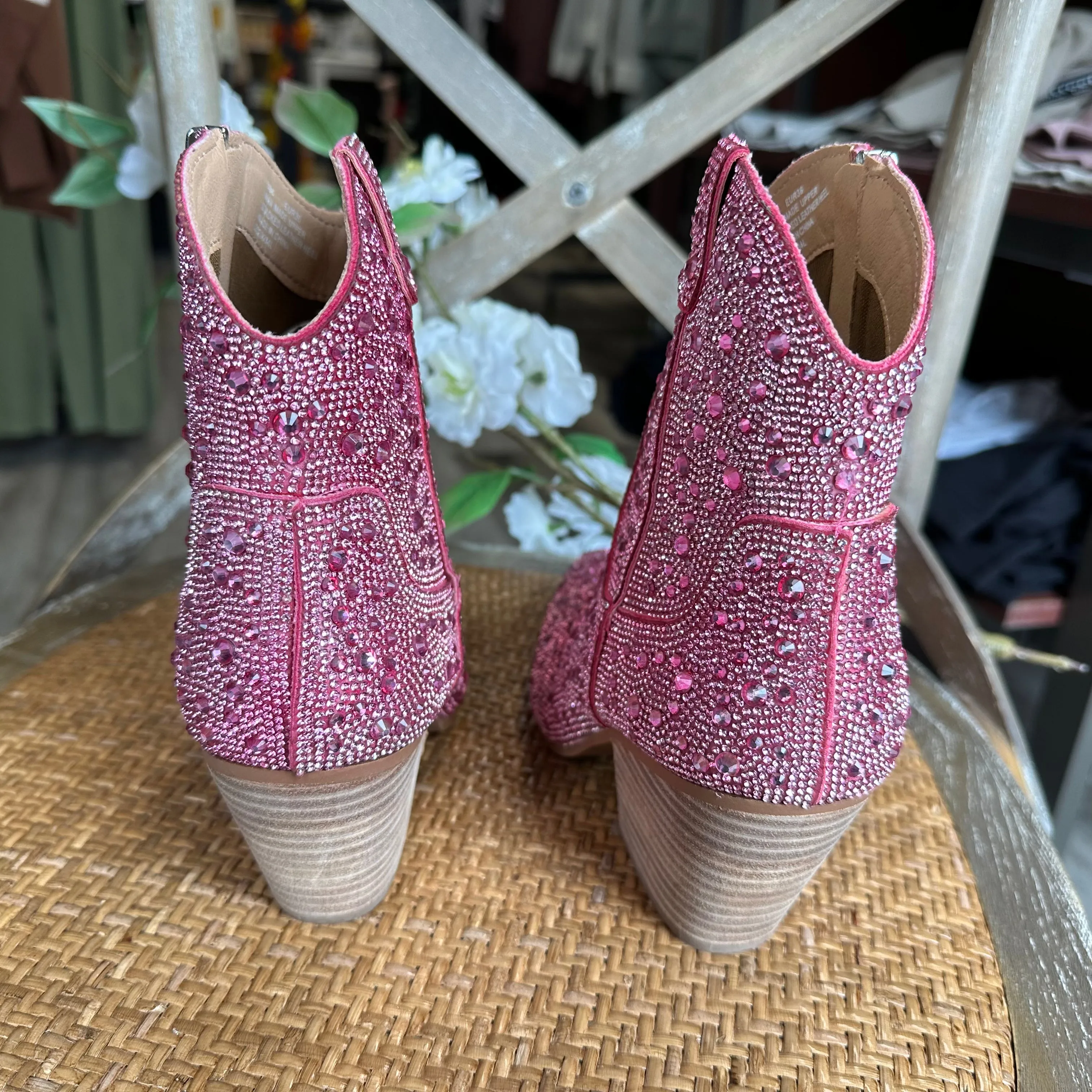 "Alice" Rhinestone Western Bootie