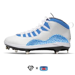 "Carolina Blue Cement” Jordan Retro 10 Metal Baseball Cleats