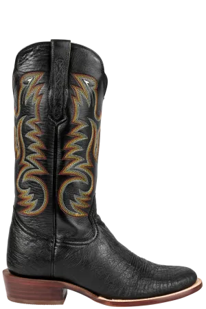 R. Watson Smooth Ostrich Roper Boots - Black