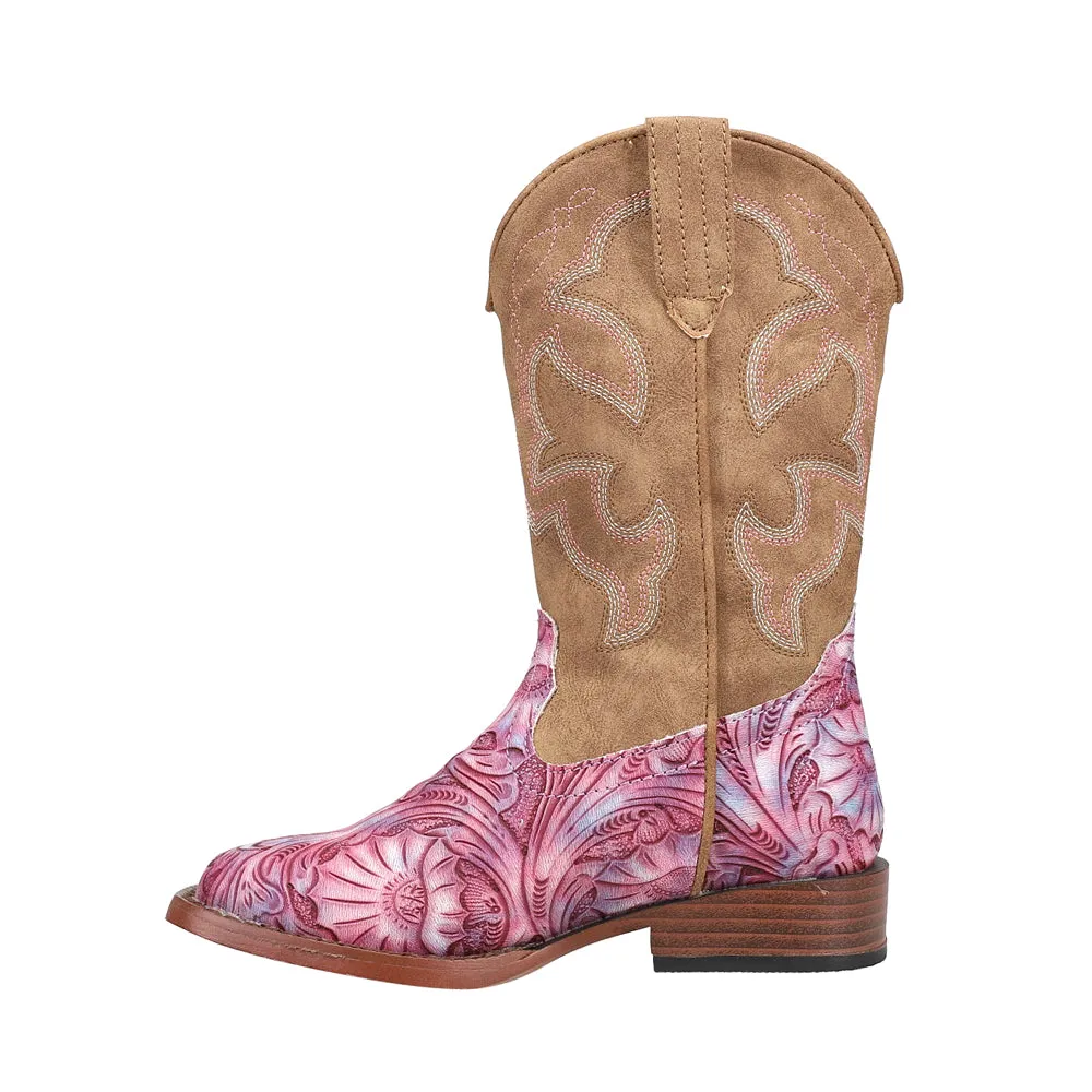 Raya Tie Dye Square Toe Cowboy Boots (Little Kid)