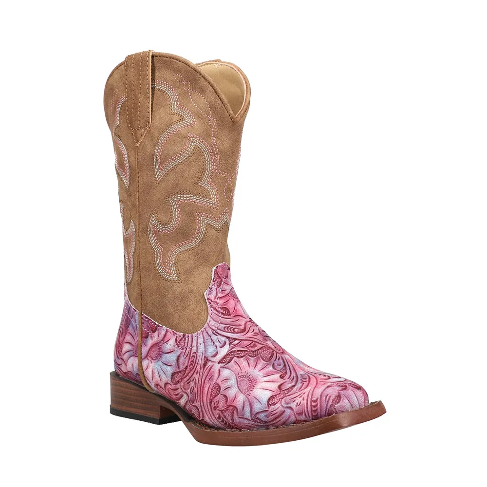 Raya Tie Dye Square Toe Cowboy Boots (Little Kid)